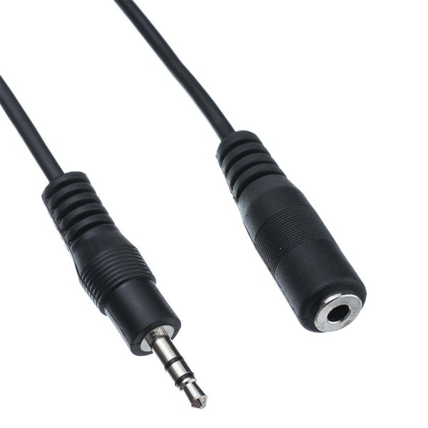 Cable Wholesale Cable Wholesale 10A1-01206 3.5mm Stereo Extension Cable; 3.5mm Male to Female - 6 ft. 10A1-01206